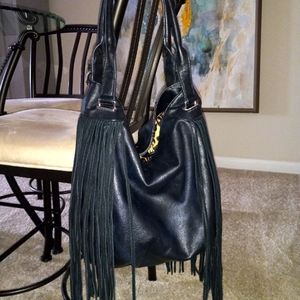 Black Fringe Shoulder Bag